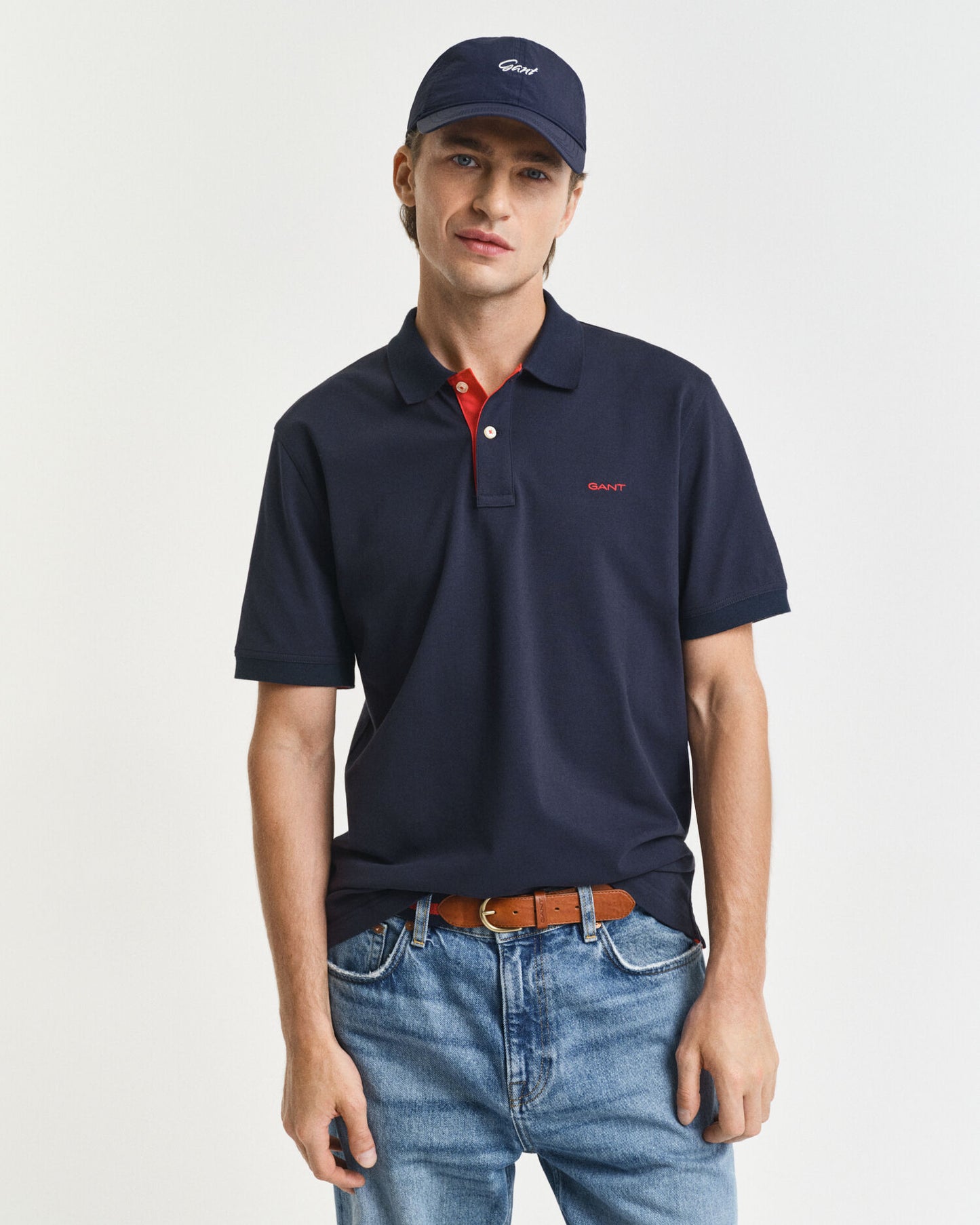 Piqué-Poloshirt mit Kontrastbesatz